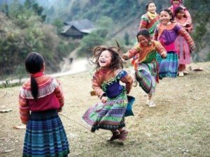 Children dancing in Asia